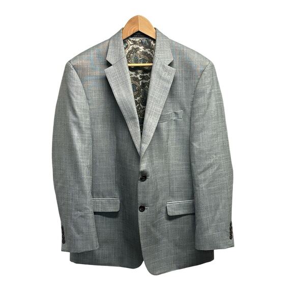 Ralph Lauren Chaps Blazer‎ Men Gray Classic Jacket Paisley Lined • Size 42R - Picture 1 of 9